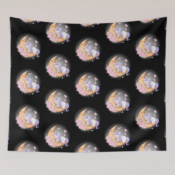 Item preview, Unicorn Sleeping on Moon-cute gift for babies designed and sold by BRtisticDesigns.