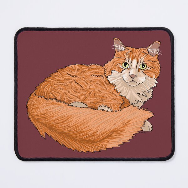 Item preview, Fluffy Ginger Kitty - Wine Background designed and sold by EcoElsa.