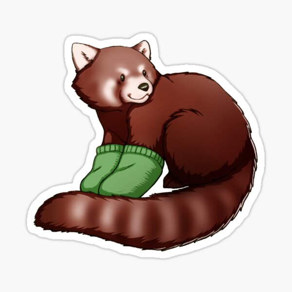 Red Panda Mittens Sticker