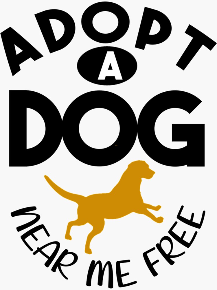 Copy of Adopt a dog near me Fitted  Sticker for Sale by