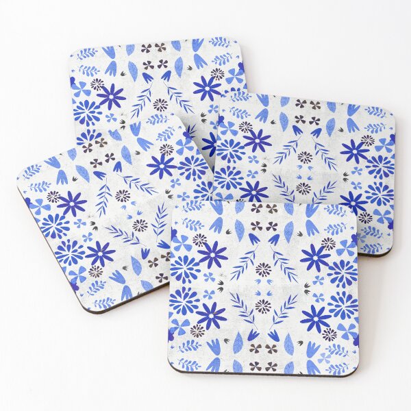 Item preview, Patrón floral azul designed and sold by Bigika.