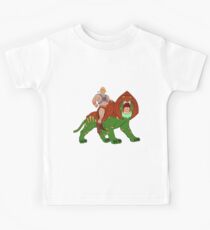 He-man and BattleCat Filmation Style Kids Tee