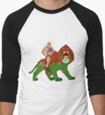 Camiseta ¾ estilo béisbol He-man y BattleCat Filmation Style