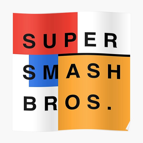 Super Smash Bros. Mondrian Poster