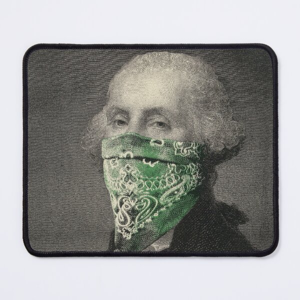 Item preview, George Washington masked with green bandanna | President's Day designed and sold by WE-ARE-BANKSY.