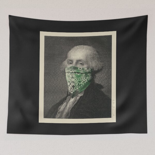 Item preview, George Washington masked with green bandanna | President's Day designed and sold by WE-ARE-BANKSY.
