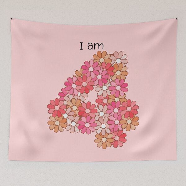 Item preview, I Am 4 (Four). Four Year Old Birthday Girl. designed and sold by JellyBeenzz.