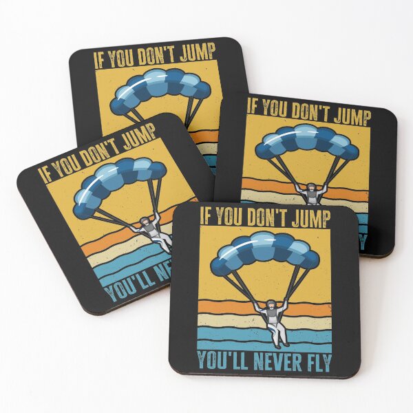 Item preview, If You don't Jump, You'll Never Fly. Skydiver, Skydiving retro vintage designed and sold by AS-Shirts.