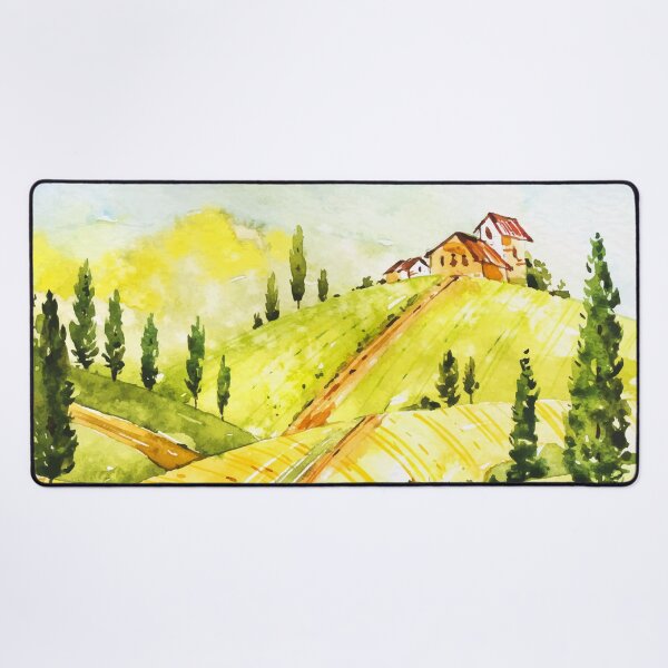 Item preview, Watercolor Farm Landscape designed and sold by Vector Scout Lab.