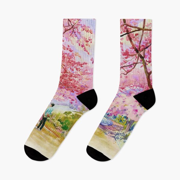 Item preview, Couple Among Cherry blossom Painting designed and sold by Vector Scout Lab.