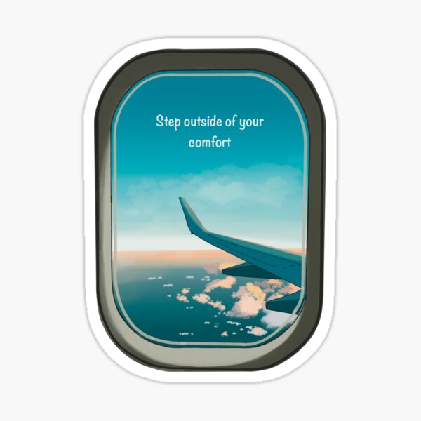 Airplane Window view illustration for travel lovers Sticker