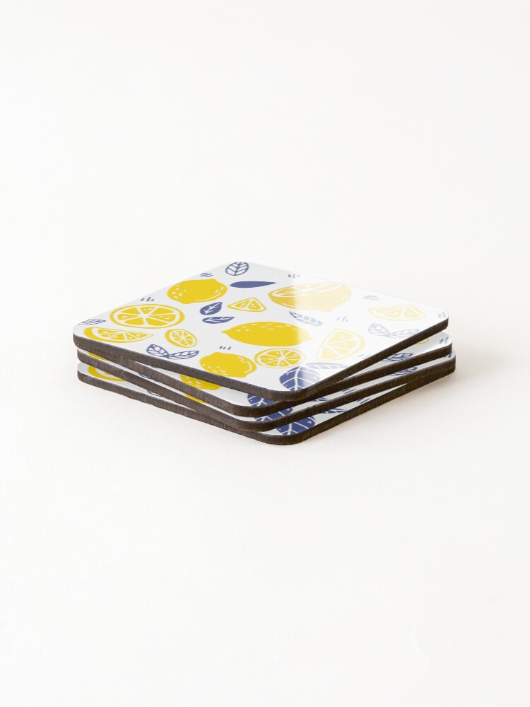 Thumbnail 4 of 5, Coasters (Set of 4), Lemon Pattern Art designed and sold by Rittichai.