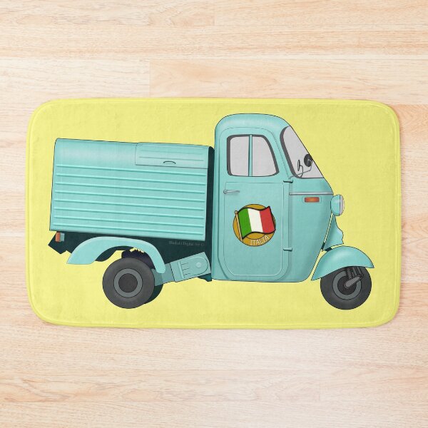 Item preview, Vintage Cyan Italian Motorized Rikshaw with Italian Flag Sticker on the Door designed and sold by ibadishi.