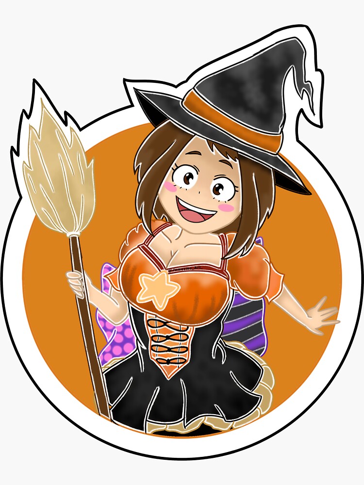 "Ochako Uraraka Halloween AU Print" Sticker for Sale by JamesmcArt