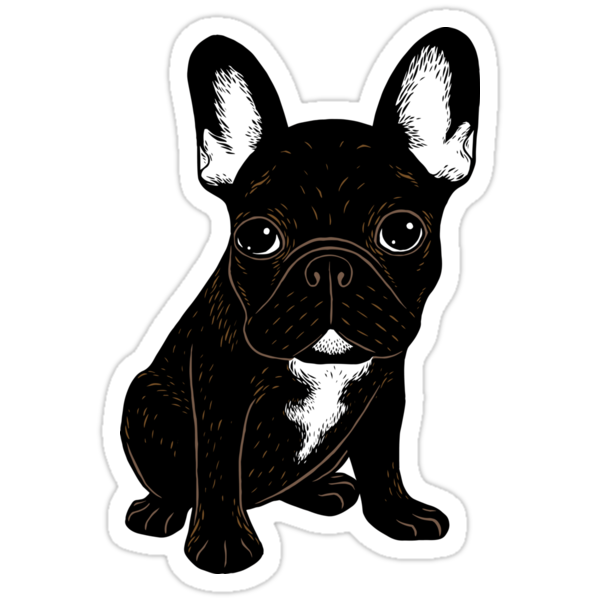 &ldquo;Brindle French Bulldog &quot; Stickers by Chee Sim | Redbubble