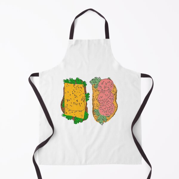 Item preview, Two sandwiches with cheese, salami sausage and herbs. Hand-drawn drawing on a white background. designed and sold by IrinaSenkova.