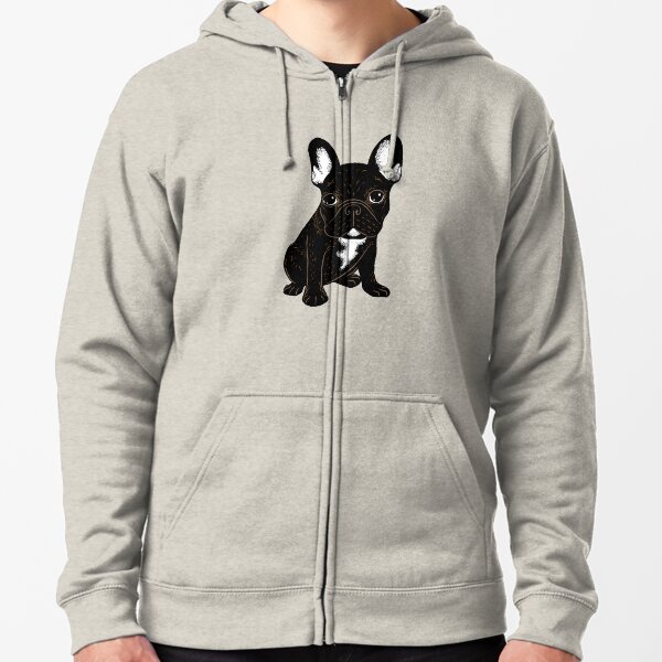Brindle French Bulldog Zipped Hoodie