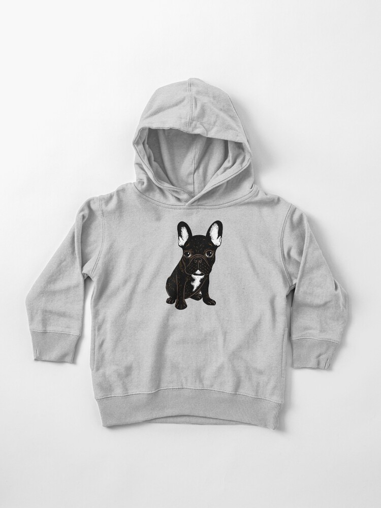 Toddler Pullover Hoodie, Brindle French Bulldog  designed and sold by Chee Sim