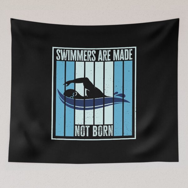 Item preview, Swimmers Are Made, Not Born. Funny Swimming Quote, Swimmer Retro designed and sold by AS-Shirts.