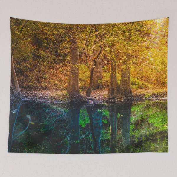 Item preview, Forest Trees Reflected Calm Water river Autumn  designed and sold by JTS STORE.