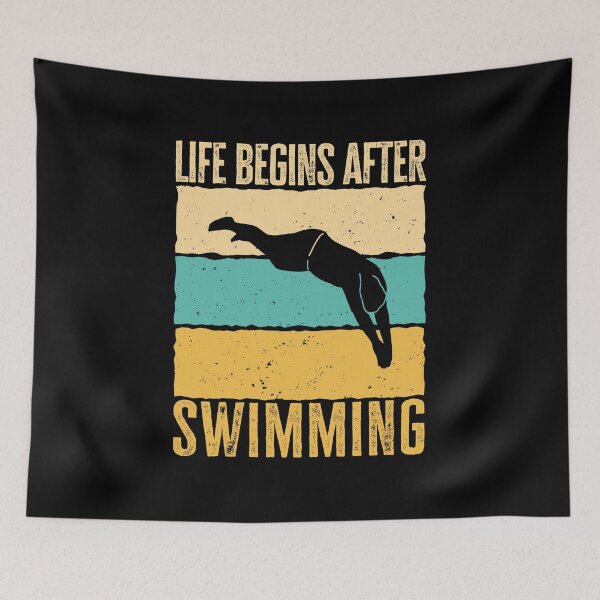 Item preview, Life Begins After Swimming, Funny Swimmer Vintage Retro designed and sold by AS-Shirts.