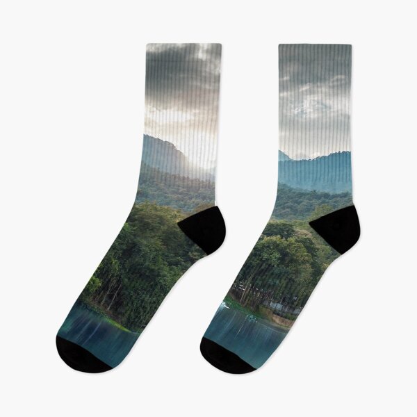 Item preview, Lake Landscape With Mountains Winter Season Chiang Mai Thailand designed and sold by JTS STORE.