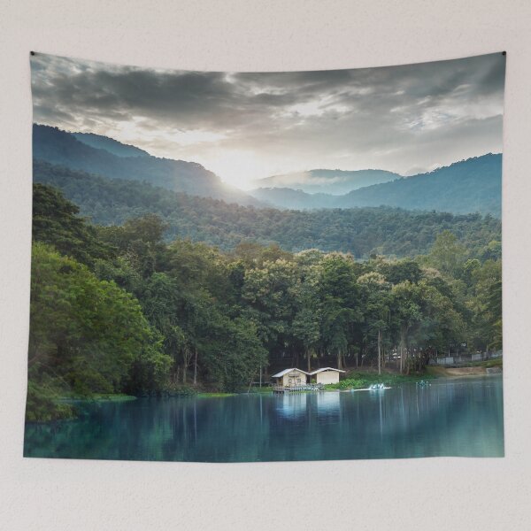 Item preview, Lake Landscape With Mountains Winter Season Chiang Mai Thailand designed and sold by JTS STORE.