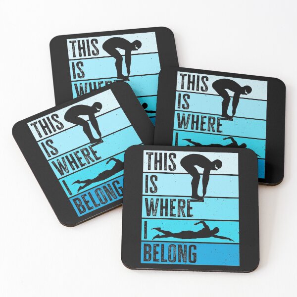 Item preview, Swimming Quote - This Is Where I Belong. Funny Swimmer designed and sold by AS-Shirts.
