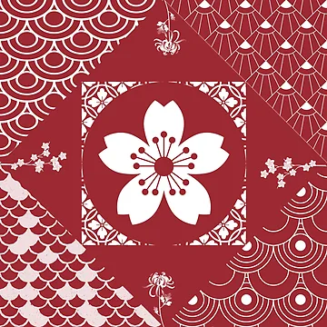 Artwork thumbnail, Japan Flower Pattern by SimpleLee