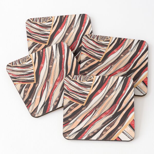 Item preview, Curved brown line pattern designed and sold by NoahDea.