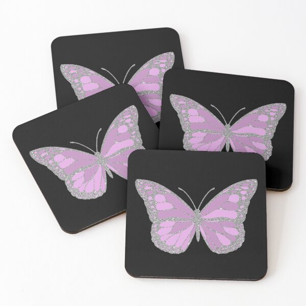 Item preview, Lavender Butterfly with glitter effect outline | Purple glitter butterfly Pattern designed and sold by Violet Treasures.