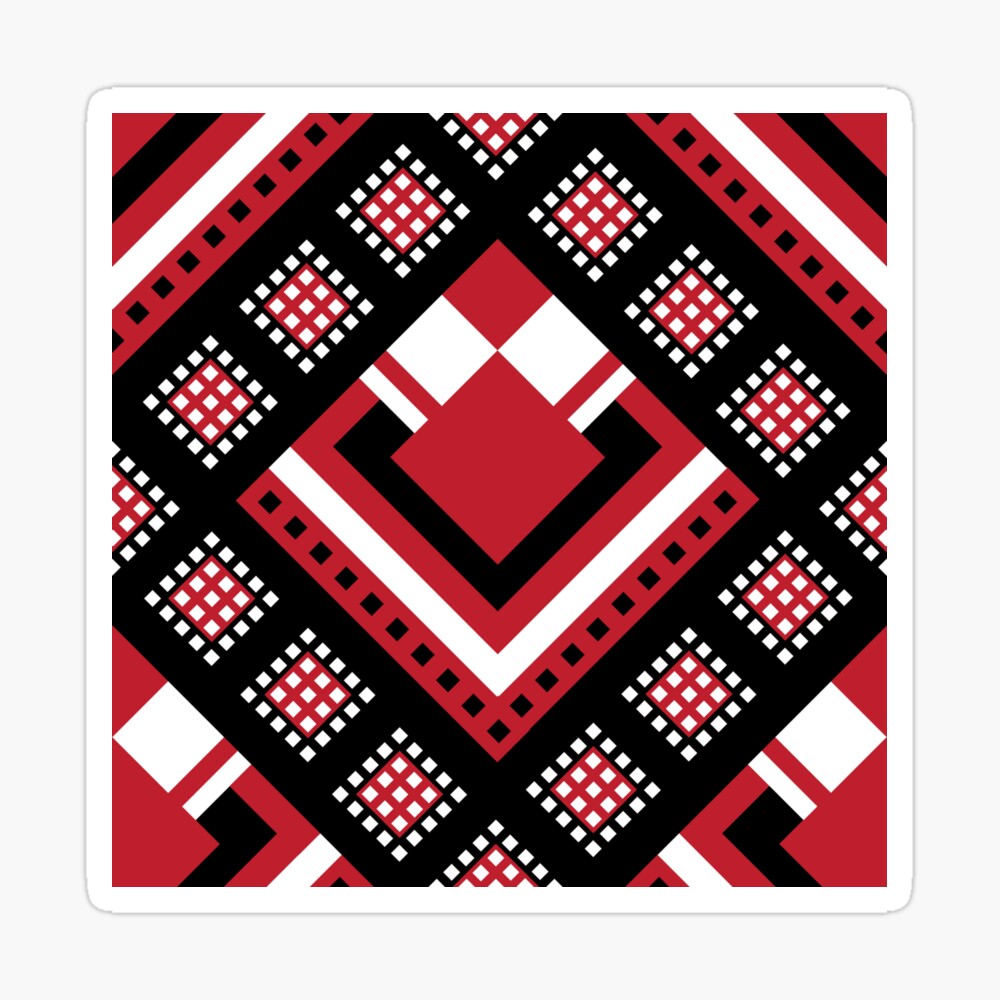Modified Traditional Retso Pattern- Zimbabwe (Red, White and Black)  A-Line Dress