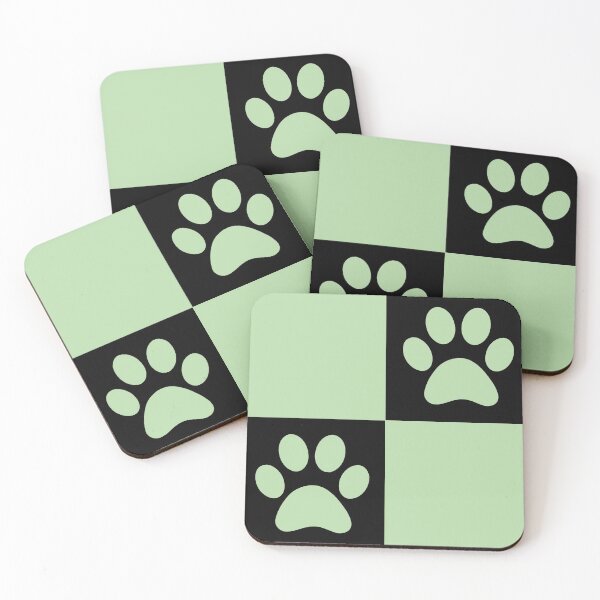Item preview, Checkered pastel green and black dog paw print pattern  | Cute Gifts for dog mom, dog dad, dog lover and dog owner  designed and sold by Violet Treasures.