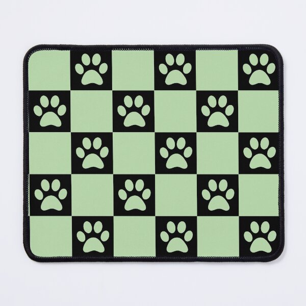 Item preview, Checkered pastel green and black dog paw print pattern  | Cute Gifts for dog mom, dog dad, dog lover and dog owner  designed and sold by Violet Treasures.