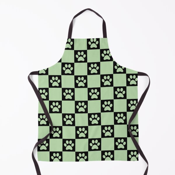 Item preview, Checkered pastel green and black dog paw print pattern | Cute Gifts for dog mom, dog dad, dog lover and dog owner designed and sold by Violet Treasures.