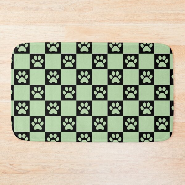 Item preview, Checkered pastel green and black dog paw print pattern  | Cute Gifts for dog mom, dog dad, dog lover and dog owner  designed and sold by Violet Treasures.