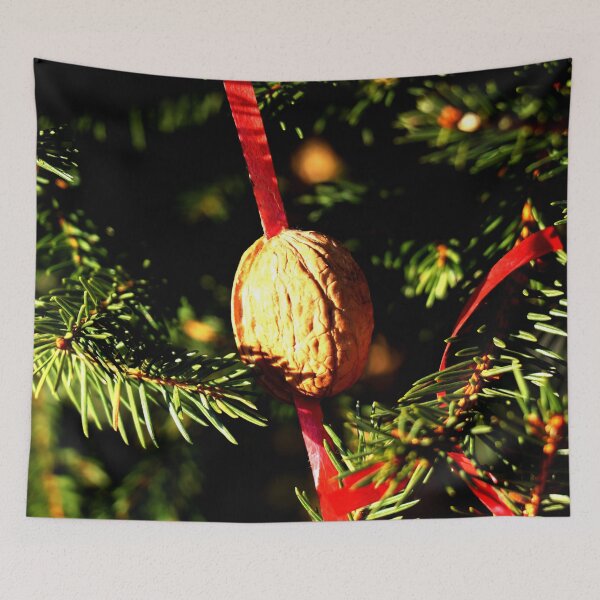 Item preview, Walnut with red ribbon as Christmas decoration on Christmas tree designed and sold by Michaelerch.