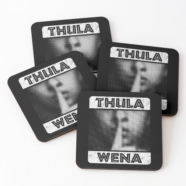 Item preview, Thula Wena - Zulu phrase which means ‘be quiet’. African style lettering with a halftone image of a finger over a mouth. designed and sold by robimerch.