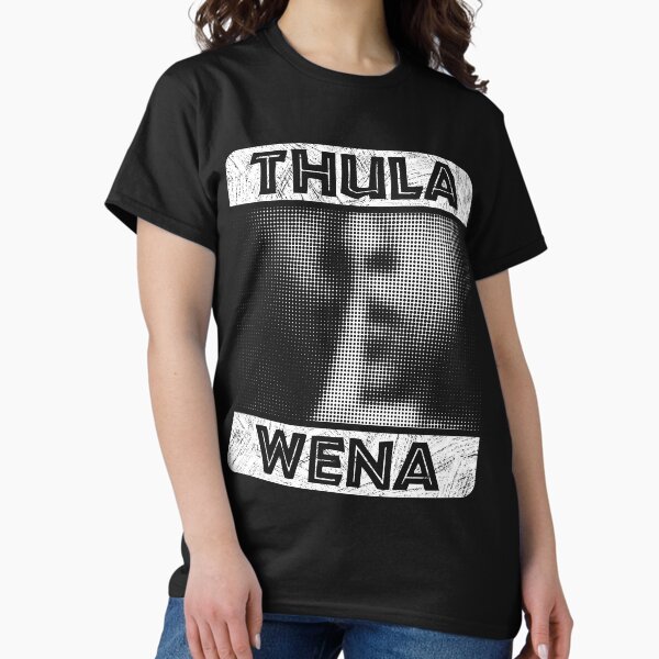 Item preview, Thula Wena - Zulu phrase which means ‘be quiet’. African style lettering with a halftone image of a finger over a mouth. designed and sold by robimerch.