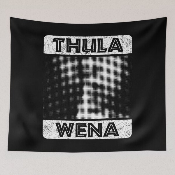 Item preview, Thula Wena - Zulu phrase which means ‘be quiet’. African style lettering with a halftone image of a finger over a mouth. designed and sold by robimerch.