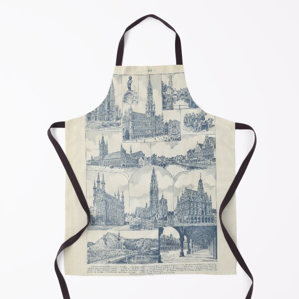 Item preview, Vintage illustration of ancient Belgium architecture designed and sold by Anne Londez Studio.