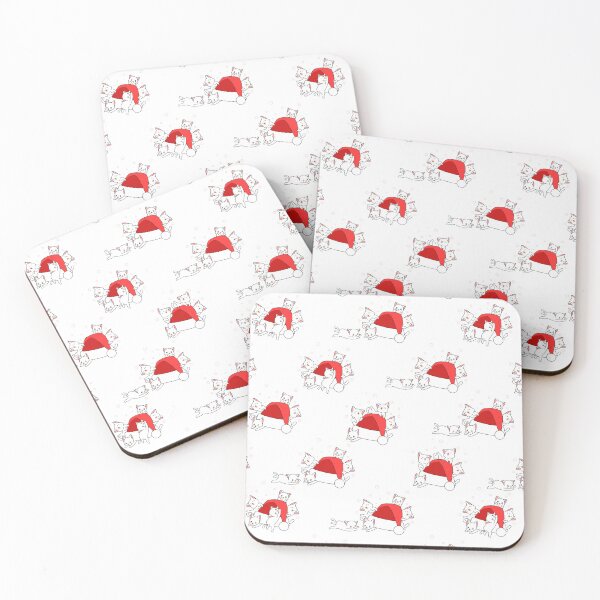 Item preview, Christmas Funny Kawaii Cats in Red Santa Hats designed and sold by Jaydee001.
