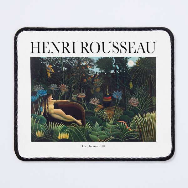 Item preview, HENRI ROUSSEAU - Jungle Landscape with Naked Woman, Black Man, Lions, Flowers and Tropical Trees designed and sold by FrostMintStudio.