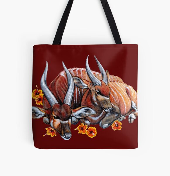 Item preview, Bongo-Antilope mit Hibiskus designed and sold by Pip Tacla.