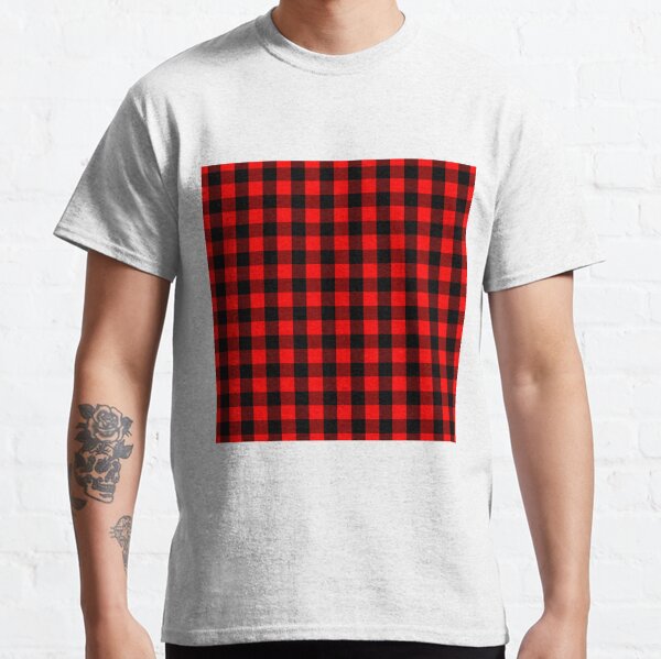 red and black plaid t shirt
