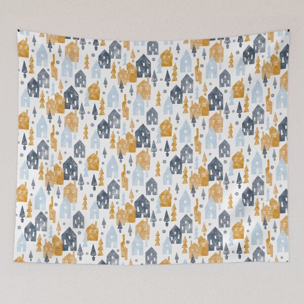 Item preview, Snowy Christmas Scandi Homes designed and sold by KrisInStitches.