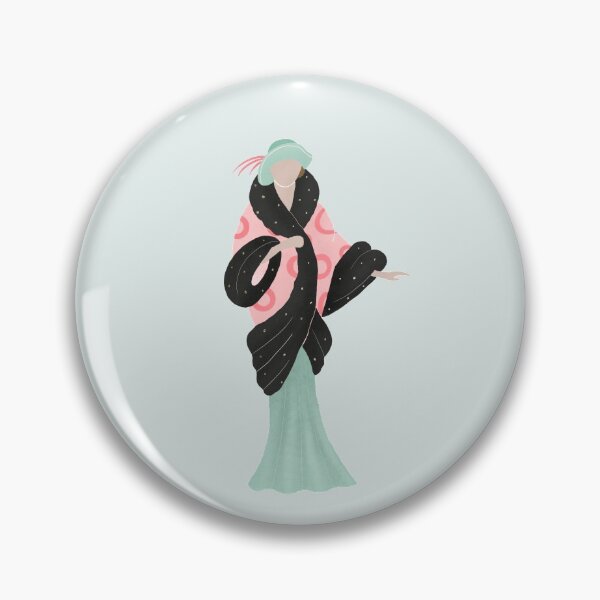 Item preview, Art deco lady in a fur coat designed and sold by Home Cyn Home.