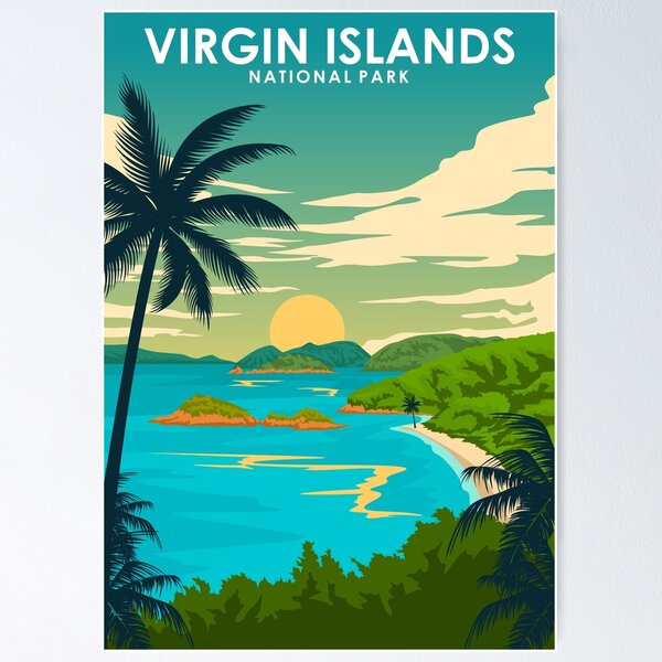 Virgin Islands National Park Vintage Travel Poster Poster For Sale By Jorn Van Hezik Redbubble 3188