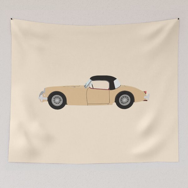 Item preview, MGA Sports Car (Alamo Beige) with Hardtop Classic Car illustration designed and sold by JHMimaging.