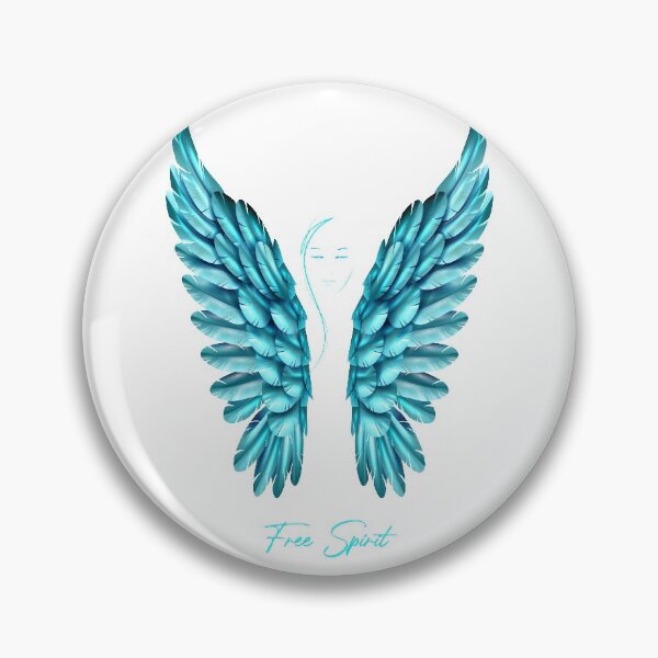 Item preview, Angel with big blue angel wings - free spirit designed and sold by MartinEngel.